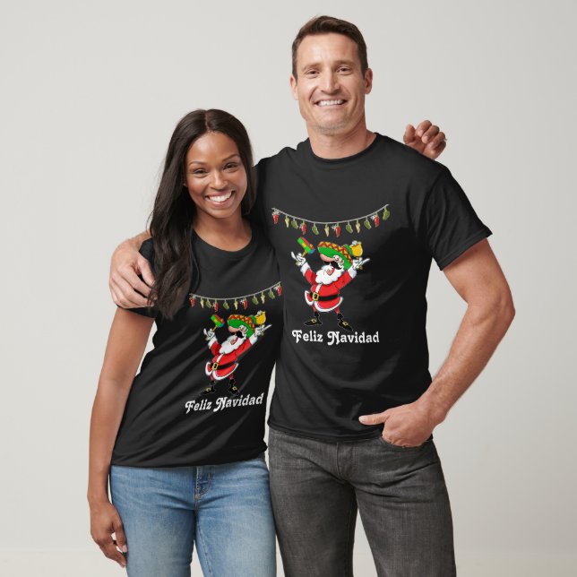 Feliz Navidad Mexican Santa with Pepper Ljus T Shirt (Unisex)