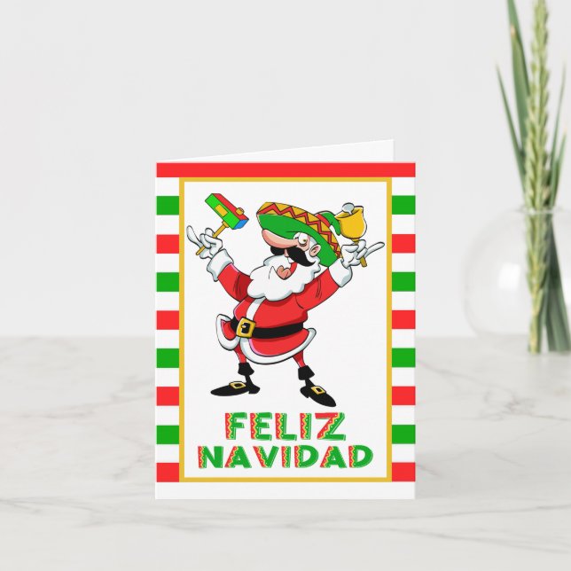 Feliz Navidad Mexico jultomten Helgkort (Framsida)