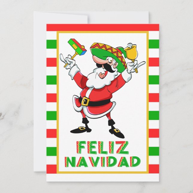 Feliz Navidad Mexico jultomten Julkort (Framsida)