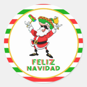 Feliz Navidad Mexico jultomten Runt Klistermärke