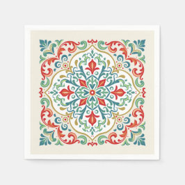 Feliz Navidad Mexikansk jul, vackert Tile Red Pappersservett