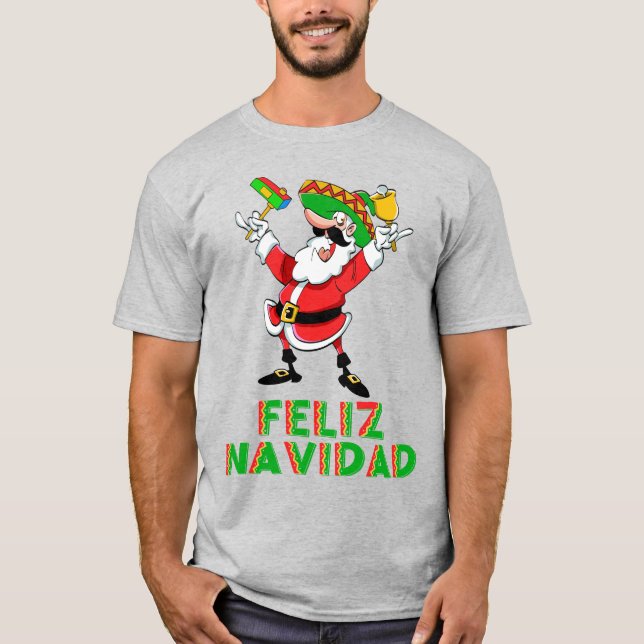 Feliz Navidad Mexiko jultomten T Shirt (Framsida)