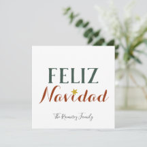Feliz Navidad minimalistisk julstjärnig helgdag