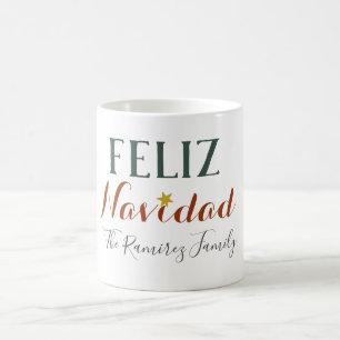 Feliz Navidad minimalistisk julstjärnig helgdag Kaffemugg