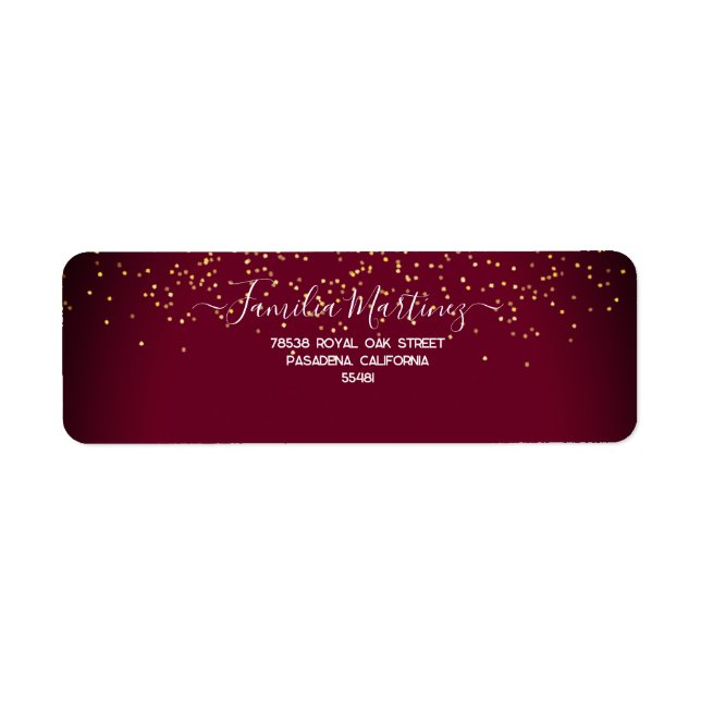Feliz Navidad Modern Glitter Lettering jul Returadress Etikett (Framsidan)