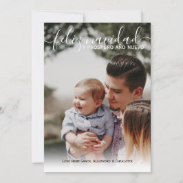 Feliz Navidad Modern julfoto Inbjudningar