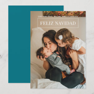 Feliz Navidad Modern julfotokort Inbjudningar