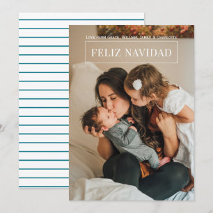Feliz Navidad Modern julfotokort Inbjudningar