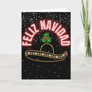 Feliz Navidad Neon Sombrero Helgdag Card Helgkort
