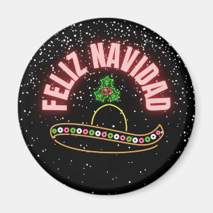 Feliz Navidad Neon Sombrero Helgdag Magnet
