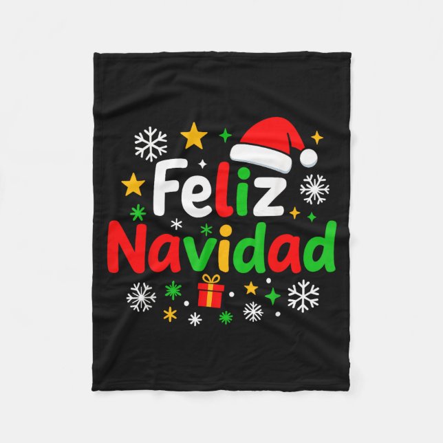 Feliz Navidad Pajamas Shirt, Cute Spanish Mexican  Fleecefilt (Framsidan)