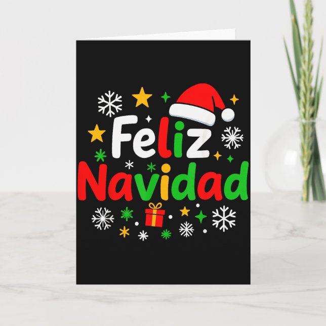 Feliz Navidad Pajamas Shirt, Cute Spanish Mexican  Kort (Framsida)