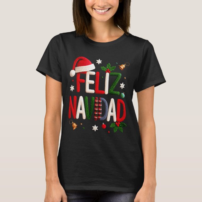 Feliz Navidad Pajamas Spanish Mexican Christmas Bo T Shirt (Framsida)