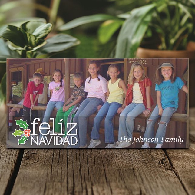 Feliz Navidad - Panoramic eller Vågrät Photo Julkort (Create A Personal Holiday Photo Card)