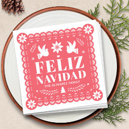 Feliz Navidad Papel Picado jul Pappersservett