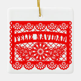 Feliz Navidad Papel Picado Julgransprydnad Keramik