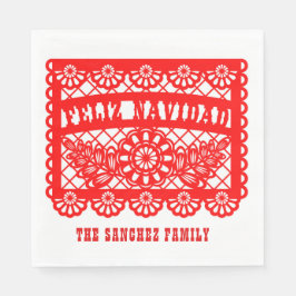 Feliz Navidad Papel Picado Pappersservett