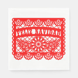 Feliz Navidad Papel Picado Pappersservett
