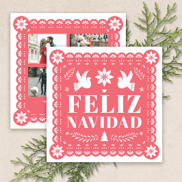 Feliz Navidad Papel Picado Photo jul Card Julkort