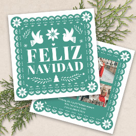 Feliz Navidad Papel Picado Photo jul Card Julkort