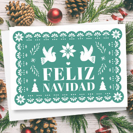 Feliz Navidad Papel Picado Stil julkort Helgkort
