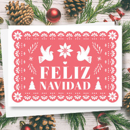 Feliz Navidad Papel Picado Stil julkort Helgkort