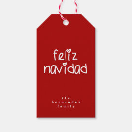 Feliz Navidad - Personlig Red jul Presentetikett