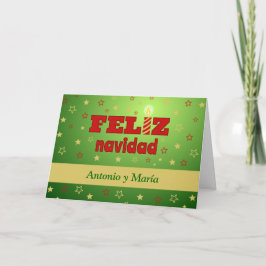 Feliz navidad personlig stars - spanska helgkort