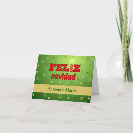 Feliz navidad personlig stars - spanska helgkort