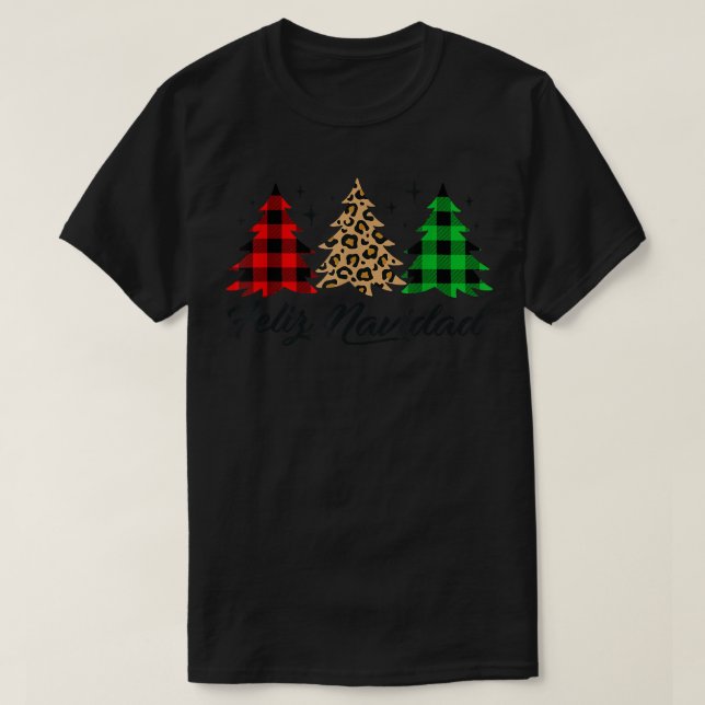 Feliz Navidad Play Julafton Träd Spansk jultid Xm T Shirt (Design framsida)