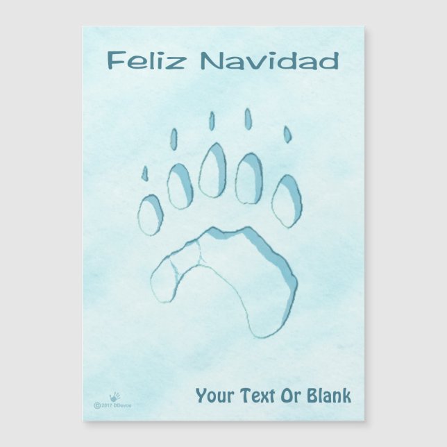 Feliz Navidad - Polar Bear Paw Skriv ut (Framsida)
