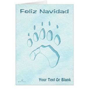 Feliz Navidad - Polar Bear Paw Skriv ut Hälsningskort