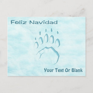 Feliz Navidad - Polar Bear Paw Skriv ut Vykort