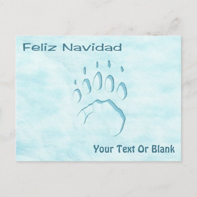 Feliz Navidad - Polar Bear Paw Skriv ut Vykort (Framsida)