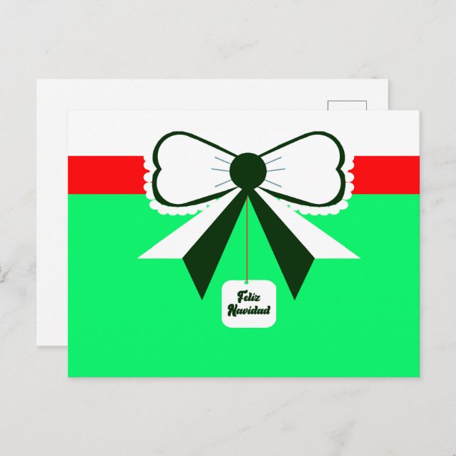 Feliz Navidad Postcard Helg Vykort (Fram/baksida)