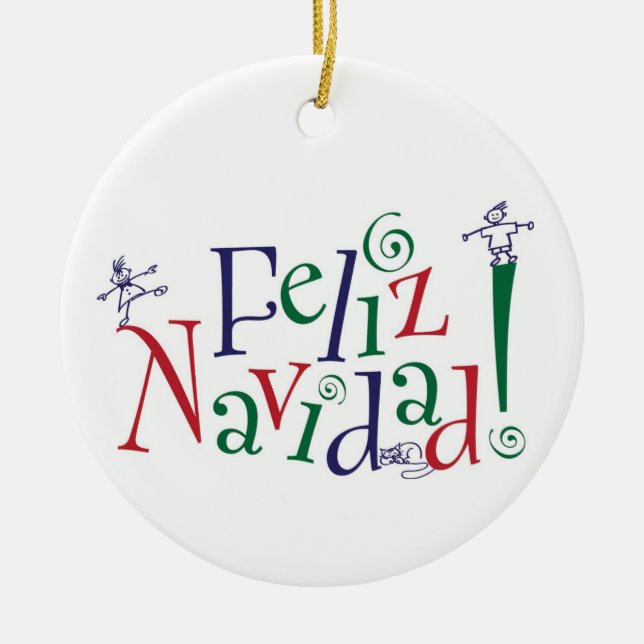 Feliz Navidad prydnad Julgransprydnad Keramik (Framsidan)
