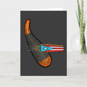 Feliz Navidad Puerto Rican Flagga Guiro Boricua Tack Kort