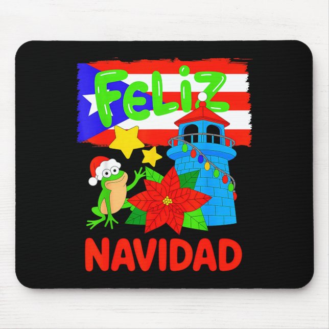 Feliz Navidad Puerto Rico Flag Floral Frog Boricua Musmatta (Framsidan)
