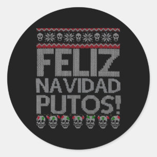 Feliz Navidad Putos Chingon Ugly Runt Klistermärke