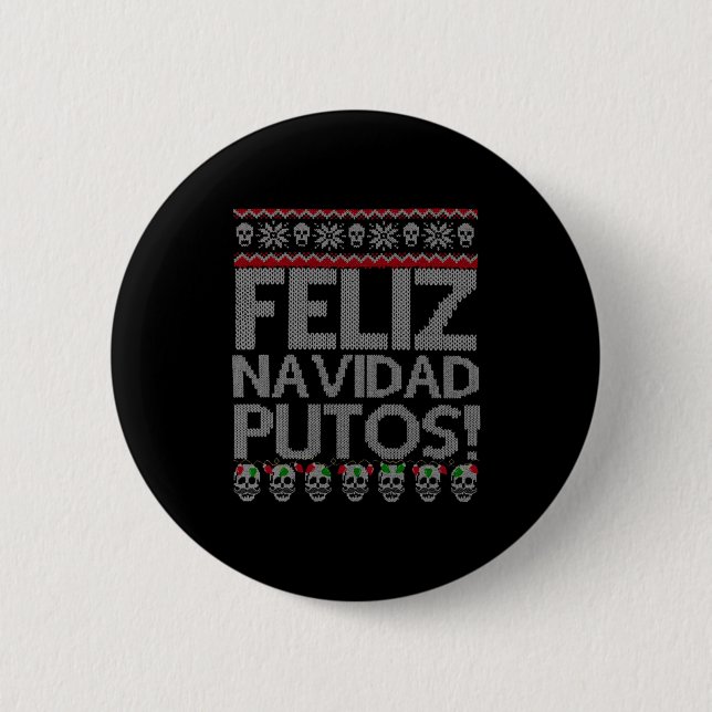 Feliz Navidad Putos Chingon Ugly Xmas Sweater Chri Knapp (Framsida)