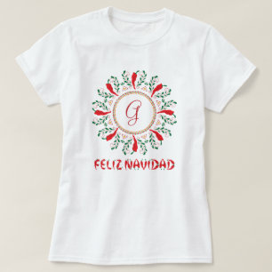 Feliz Navidad Red Chile Paprilkrans T Shirt