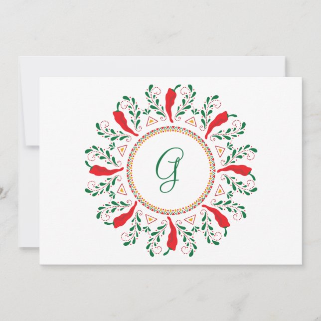 Feliz Navidad Red Chile Pepper Helgdag Card Meddelande (Framsida)