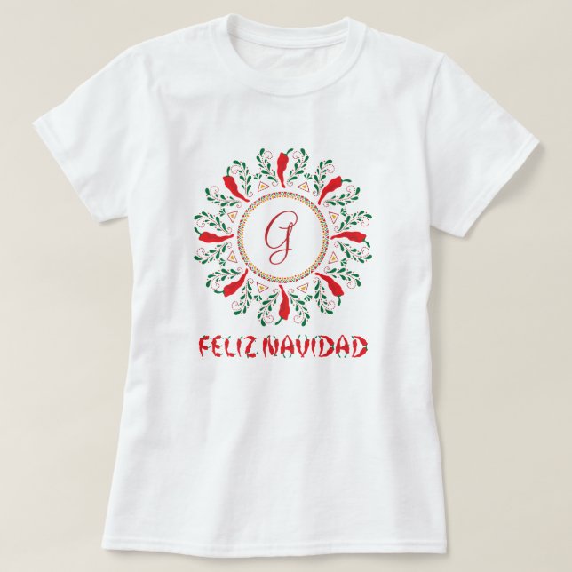 Feliz Navidad Red Chile Pepper Wandeans T Shirt (Design framsida)