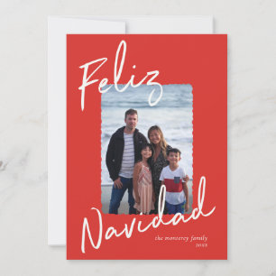 Feliz Navidad Red Grönt White Helgdag Card Julkort