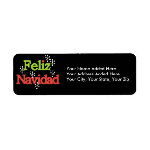 Feliz Navidad returetiketter Returadress Etikett
