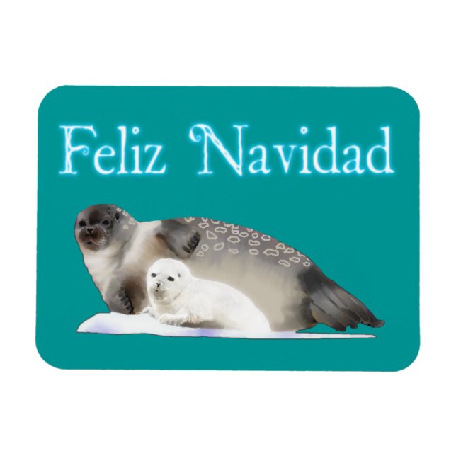 Feliz Navidad - Ringed Seal Magnet (Horisontell)