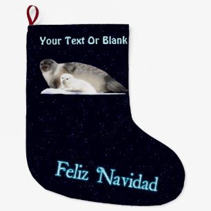 Feliz Navidad - Ringed Seal Stor Julstrumpa