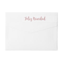 Feliz Navidad Ro Guld Rosa Faux Glitter Etikettband