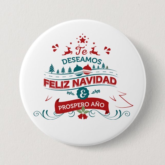 Feliz Navidad Round Button Knapp (Framsida)