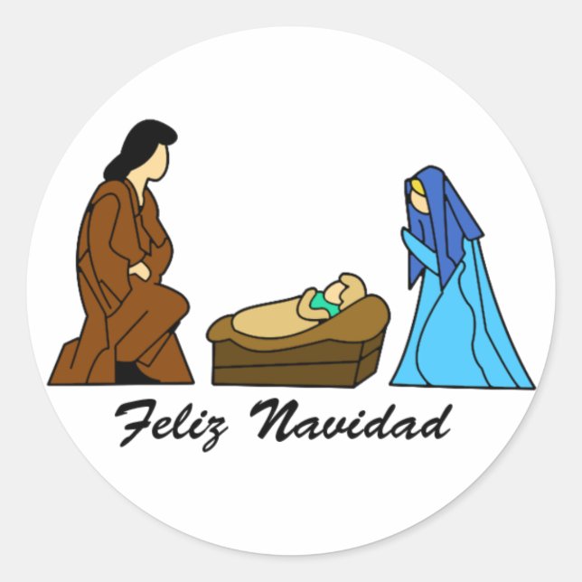 Feliz Navidad Runt Klistermärke (Framsida)